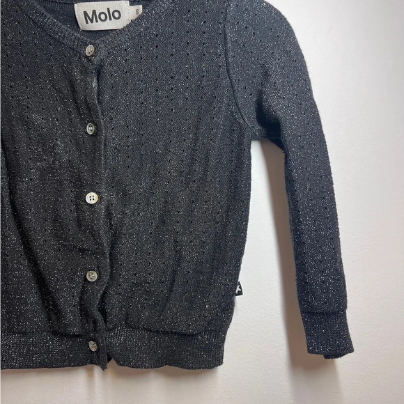 Molo Kids Black Glitter Cardigan Sweater - Picture 7 of 9